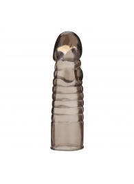 Дымчатая насадка-удлинитель Ribbed Realistic Penis Enhancing Sleeve Extension - 15,2 см. - BlueLine - в Первоуральске купить с доставкой