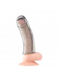 Текстурированная насадка на пенис Clear Textured Penis Enhancing Sleeve Extension - 16,5 см. - BlueLine - в Первоуральске купить с доставкой