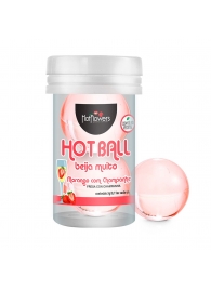 Лубрикант на масляной основе Hot Ball Beija Muito с ароматом клубники и шампанского (2 шарика по 3 гр.) - HotFlowers - купить с доставкой в Первоуральске