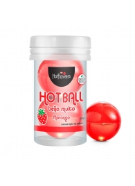 Лубрикант на масляной основе Hot Ball Beija Muito с ароматом клубники (2 шарика по 3 гр.) - HotFlowers - купить с доставкой в Первоуральске