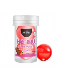 Лубрикант на масляной основе Hot Ball Beija Muito с ароматом шоколада и клубники (2 шарика по 3 гр.) - HotFlowers - купить с доставкой в Первоуральске