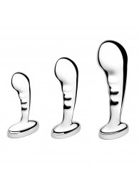 Набор из 3 стальных стимуляторов простаты Stainless Steel P-spot Training Set - b-Vibe - в Первоуральске купить с доставкой