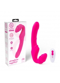 Розовый безремневой страпон на радиоуправлении Strapless Together - 22 см. - Together Toy - купить с доставкой в Первоуральске