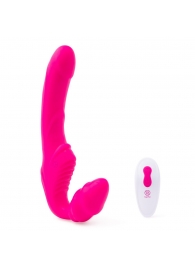 Розовый безремневой страпон на радиоуправлении Strapless Together - 22 см. - Together Toy - купить с доставкой в Первоуральске