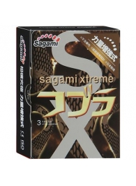 Суженные к основанию презервативы Sagami Xtreme COBRA - 3 шт. - Sagami - купить с доставкой в Первоуральске