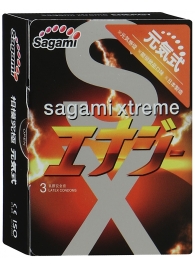 Презервативы Sagami Xtreme ENERGY с ароматом энергетика - 3 шт. - Sagami - купить с доставкой в Первоуральске