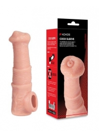 Телесная фантазийная насадка на член Cock Sleeve Size M - KOKOS - в Первоуральске купить с доставкой