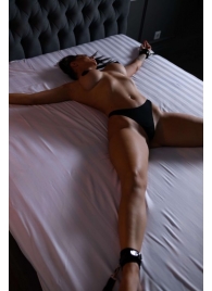 Черный кожаный набор фиксации на кровати Sex Game - БДСМ Арсенал - купить с доставкой в Первоуральске