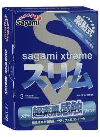 Розовые презервативы Sagami Xtreme FEEL FIT 3D - 3 шт. - Sagami - купить с доставкой в Первоуральске