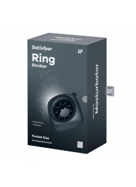 Черный мужской вибромассажер Ring Stroker - Satisfyer - в Первоуральске купить с доставкой