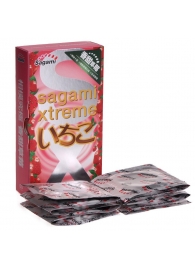 Презервативы Sagami Xtreme Strawberry c ароматом клубники - 10 шт. - Sagami - купить с доставкой в Первоуральске