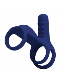 Синяя вибронасадка на пенис Vibrating Penis Sling - Baile - в Первоуральске купить с доставкой