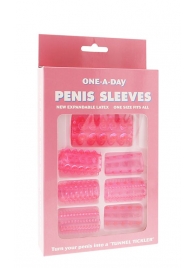 Набор из 7 розовых насадок на пенис ONE-A-DAY PENIS SLEEVES PINK - Seven Creations - в Первоуральске купить с доставкой