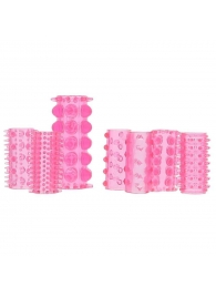 Набор из 7 розовых насадок на пенис ONE-A-DAY PENIS SLEEVES PINK - Seven Creations - в Первоуральске купить с доставкой