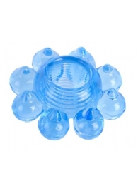 Голубая гелевая насадка-цветок - Toyfa Basic - в Первоуральске купить с доставкой