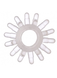 Прозрачное гелевое эрекционное кольцо с шипиками - Toyfa Basic - в Первоуральске купить с доставкой