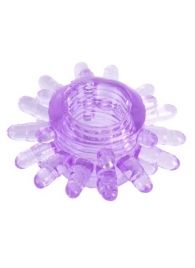 Фиолетовое гелевое эрекционное кольцо с шипиками - Toyfa Basic - в Первоуральске купить с доставкой