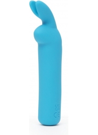 Голубая вибропуля с ушками Rechargeable Rabbit Ears Bullet Vibrator - Happy Rabbit