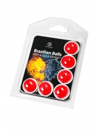 Набор из 6 шариков с массажным маслом Brazilian Balls с охлаждающим и разогревающим эффектом - Secret Play - купить с доставкой в Первоуральске