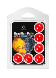 Набор из 6 шариков с массажным маслом Brazilian Balls с охлаждающим и разогревающим эффектом - Secret Play - купить с доставкой в Первоуральске