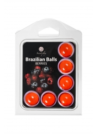 Набор из 6 шариков с массажным маслом Brazilian Balls с ароматом ягод - Secret Play - купить с доставкой в Первоуральске