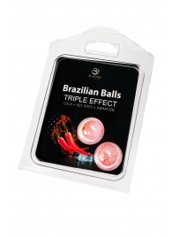 Набор из 2 шариков с массажным маслом Brazilian Balls с тройным эффектом - Secret Play - купить с доставкой в Первоуральске