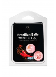 Набор из 2 шариков с массажным маслом Brazilian Balls с тройным эффектом - Secret Play - купить с доставкой в Первоуральске