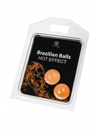 Набор из 2 шариков с массажным маслом Brazilian Balls с разогревающим эффектом - Secret Play - купить с доставкой в Первоуральске