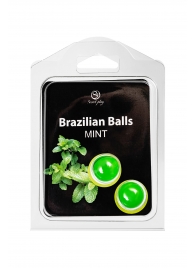 Набор из 2 шариков с массажным маслом Brazilian Balls с ароматом мяты - Secret Play - купить с доставкой в Первоуральске