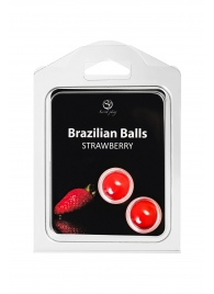 Набор из 2 шариков с массажным маслом Brazilian Balls с ароматом клубники - Secret Play - купить с доставкой в Первоуральске