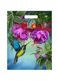 Пакет с принтом в виде колибри в цветах с вырубной ручкой (31х40 см) - Сима-Ленд - купить с доставкой в Первоуральске