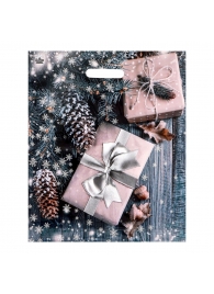 Новогодний пакет с принтом в виде подарков и вырубной ручкой (45х38 см) - Сима-Ленд - купить с доставкой в Первоуральске