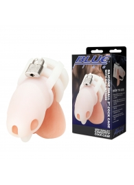 Белая клетка для пениса Silicone Small 2 in Cock Cage With Ball Divider - BlueLine - купить с доставкой в Первоуральске