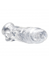 Прозрачная насадка для увеличения члена Realistic Clear Penis Enhancer and Ball Stretcher - 20,3 см. - XR Brands - в Первоуральске купить с доставкой