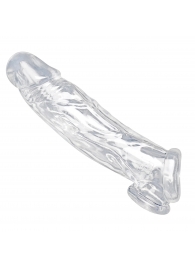 Прозрачная насадка для увеличения члена Realistic Clear Penis Enhancer and Ball Stretcher - 20,3 см. - XR Brands - в Первоуральске купить с доставкой