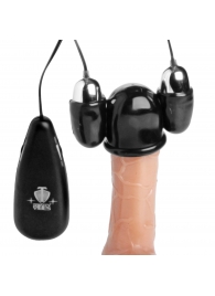 Черная стимулирующая насадка для головки полового члена Multi Speed Vibrating Penis Head Teaser - XR Brands - в Первоуральске купить с доставкой