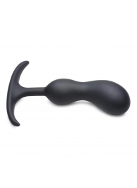 Черный массажер простаты с утяжелителями Premium Silicone Weighted Prostate Plug Medium - 16,3 см. - XR Brands - в Первоуральске купить с доставкой