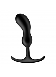 Черный массажер простаты с утяжелителями Premium Silicone Weighted Prostate Plug Medium - 16,3 см. - XR Brands - в Первоуральске купить с доставкой