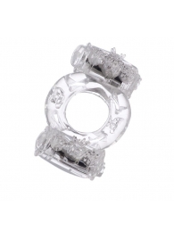 Прозрачное виброкольцо с двумя вибропульками - Toyfa Basic - в Первоуральске купить с доставкой