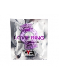 Фиолетовое виброкольцо с двумя вибропульками - Toyfa Basic - в Первоуральске купить с доставкой