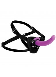 Лиловый поясной страпон Navigator Silicone G-Spot Dildo with Harness - 17,8 см. - XR Brands - купить с доставкой в Первоуральске