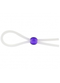 Прозрачное лассо с фиолетовой бусиной SILICONE COCK RING WITH BEAD LAVENDER - NMC - в Первоуральске купить с доставкой