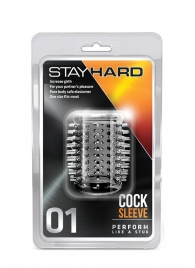 Прозрачная насадка с шипами STAY HARD COCK SLEEVE 01 CLEAR - Blush Novelties - в Первоуральске купить с доставкой