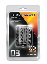 Прозрачная насадка с шипами и шишечками STAY HARD COCK SLEEVE 03 CLEAR - Blush Novelties - в Первоуральске купить с доставкой