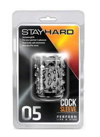 Прозрачная насадка с капельками STAY HARD COCK SLEEVE 05 CLEAR - Blush Novelties - в Первоуральске купить с доставкой