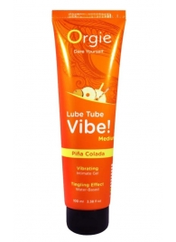 Гель с эффектом вибрации Lube Tube Vibe Medium Pina Colada - 100 мл. - ORGIE - купить с доставкой в Первоуральске