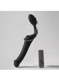 Черный безремневой вибрострапон Strap-On-Me Multi Orgasm Size XL - Strap-on-me - купить с доставкой в Первоуральске
