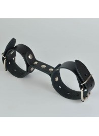 Черные кожаные наручники-фиксатор - Sitabella - купить с доставкой в Первоуральске