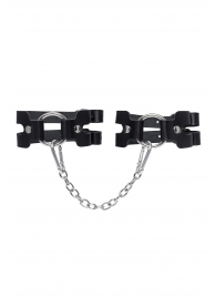Черные кожаные оковы из двух ремешков - Pecado - купить с доставкой в Первоуральске