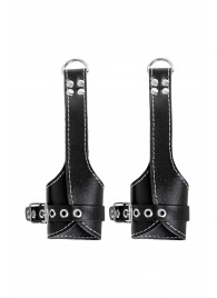 Черные подвесы с белой строчкой - Pecado - купить с доставкой в Первоуральске